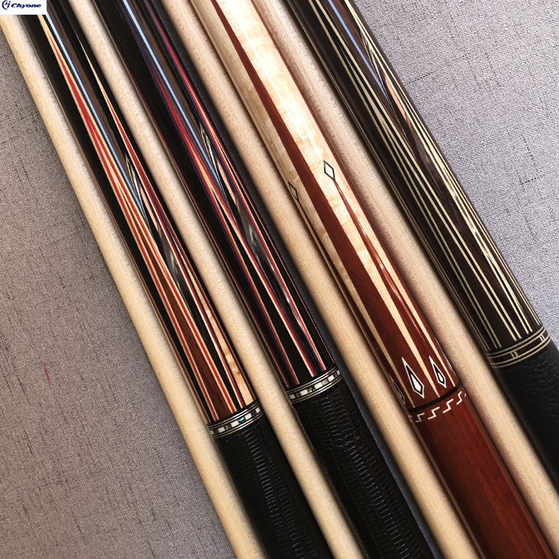 Ebony wood real abalone shell inlay lizard leather wrap 12pcs laminated shaft handmade billiard cue pool cue