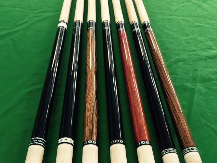 Import ebony wood leather wrap handmade pool cue