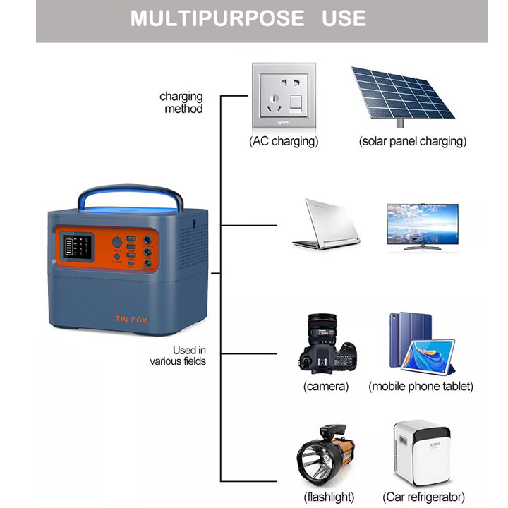 Tig Fox  300w 500w Emergency Portable Power Station 110v 220v  Portable Rechargeable Generator Battery Power Station For Car