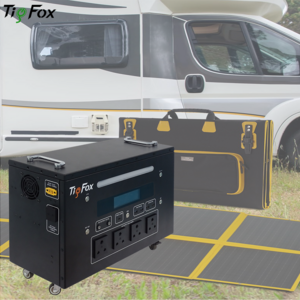 TigFox 2500w 3072wh powered electric generator solar generator portable power station system with wheels