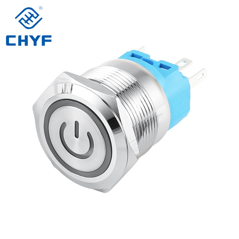 CHYF small Mini Metal Push Button Switch 12/16/19/22mm  Momentary/Latching LED Waterproof Used Cars Switch