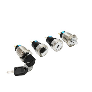 YUFENG size 16mm metal key switch 1NO and 1NC 3position key switch on-off-on 3A  electrical key switch