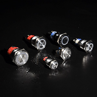 CHYF Latching Push Button Switch 12V 20A Heavy Duty DC 12 Volt Waterproof 19MM LED Ring Illuminated ON/Off Push Button