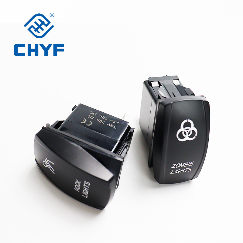 CHYF Illuminated LED Waterproof ON-OFF 5 Pin Car 6 Gang Switch Panel Toggle Laser Marine Rocker Switch