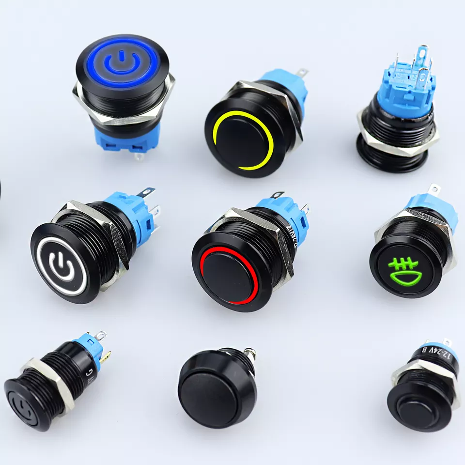 On Off PC Power Metal Waterproof Push Button  Switch 12v for Car Ignition Switches Momentary/Latching NC 5V 220V 12 16 19 22 mm