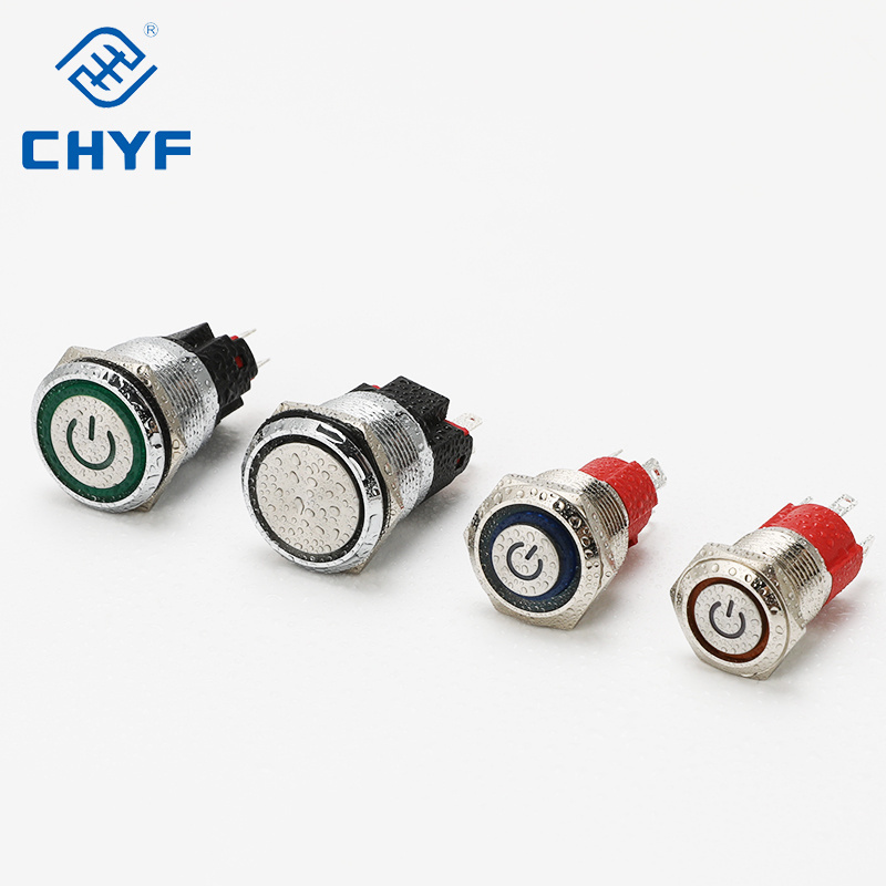 CHYF Latching Push Button Switch 12V 20A Heavy Duty DC 12 Volt Waterproof 19MM LED Ring Illuminated ON/Off Push Button