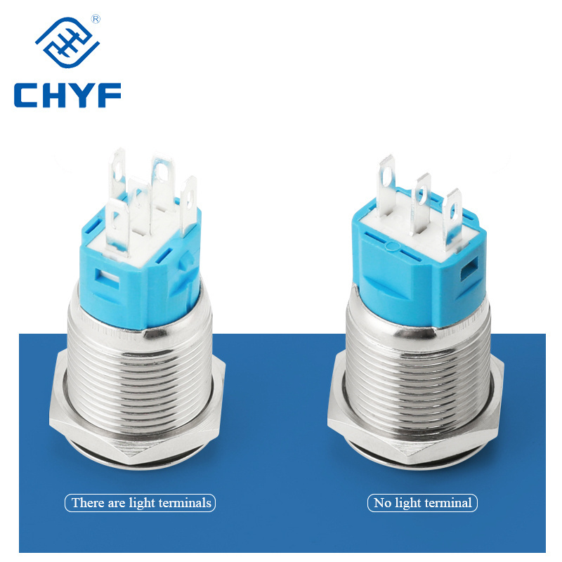 CHYF small Mini Metal Push Button Switch 12/16/19/22mm  Momentary/Latching LED Waterproof Used Cars Switch