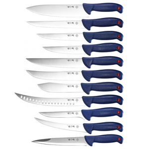 Stainless Steel Filleting Knife 11 pcs Butcher Knife Set Outdoor Fishing Knife with PP+TPR Handle