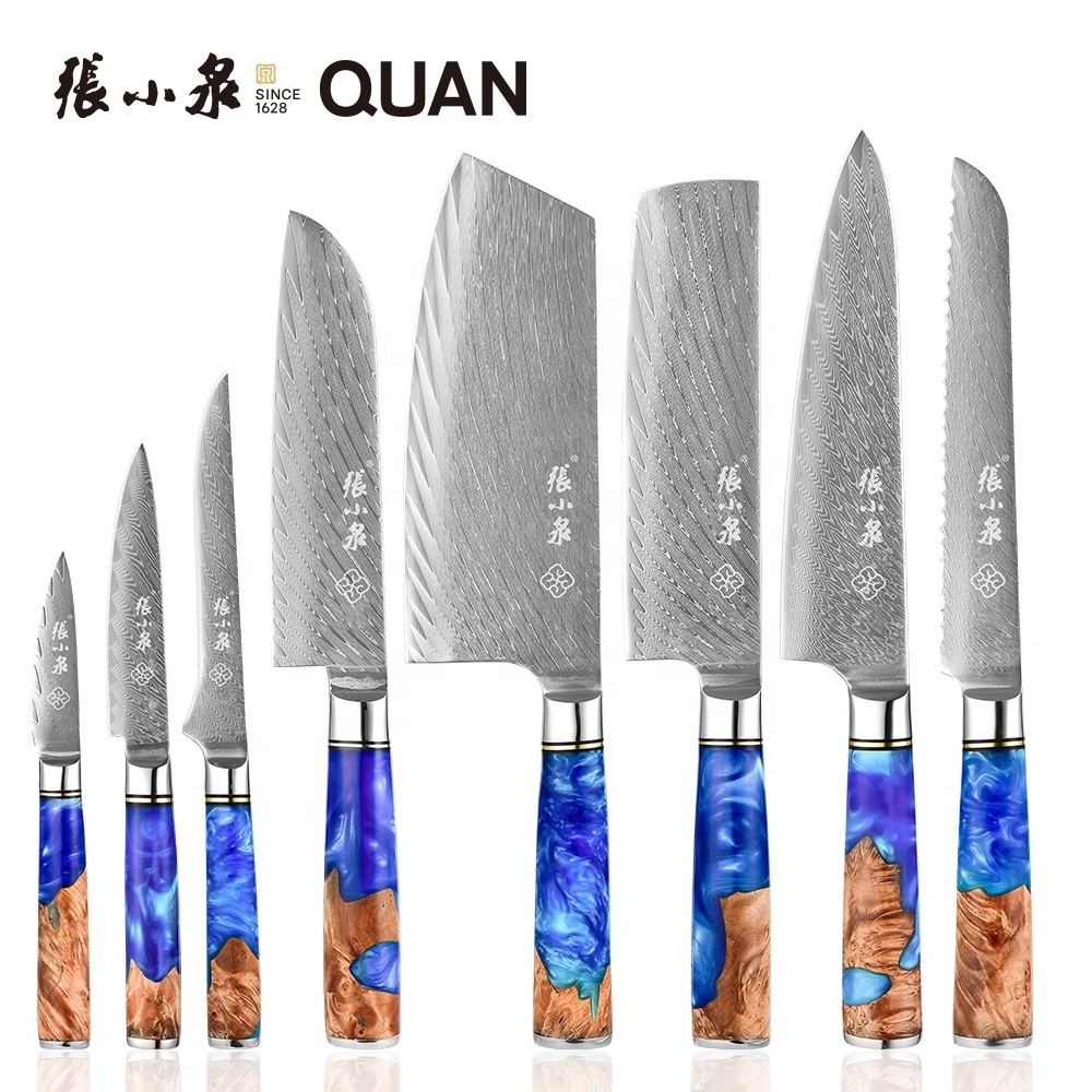 chef knife vg10 67 layers japanese damascus kitchen knife set with resin handle