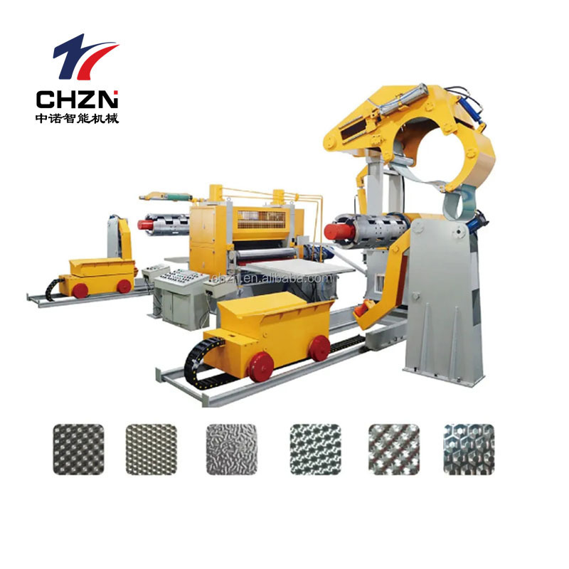 Automatic Metal Stainless Steel Plate Embossing Machine Production Line With Uncoiling And Winder Machine