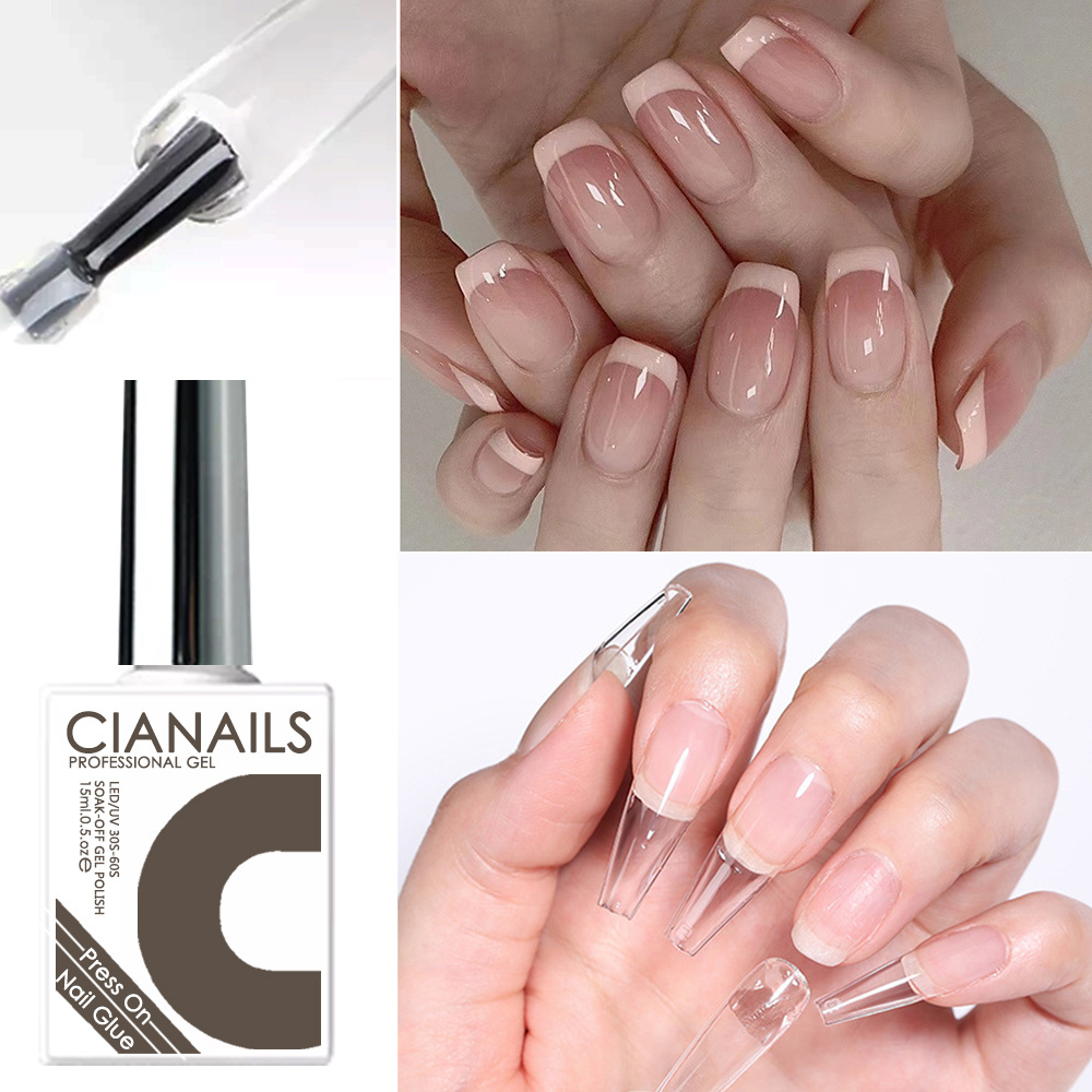 CIANAILS Nail Tips Glue Gel 15ml Multifunction Easy Widely Used Nail Gel Glue Base Coat Diamond Stick Glue