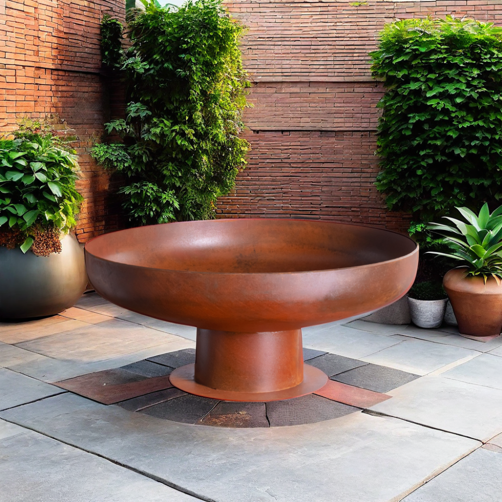 round fire pit ring bowl outdoor metal fire brazier corten fire pit bowl