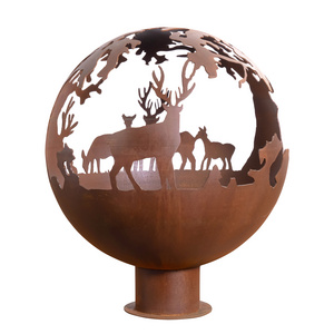 corten steel fire pit globe corten steel ball corten spheres