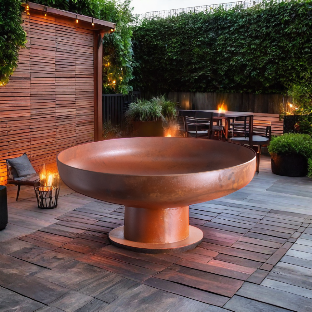 round fire pit ring bowl outdoor metal fire brazier corten fire pit bowl