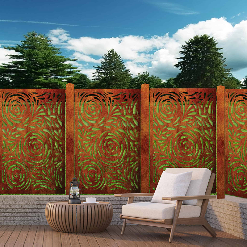 Corten steel garden screen decorative screen panel outdoor garden