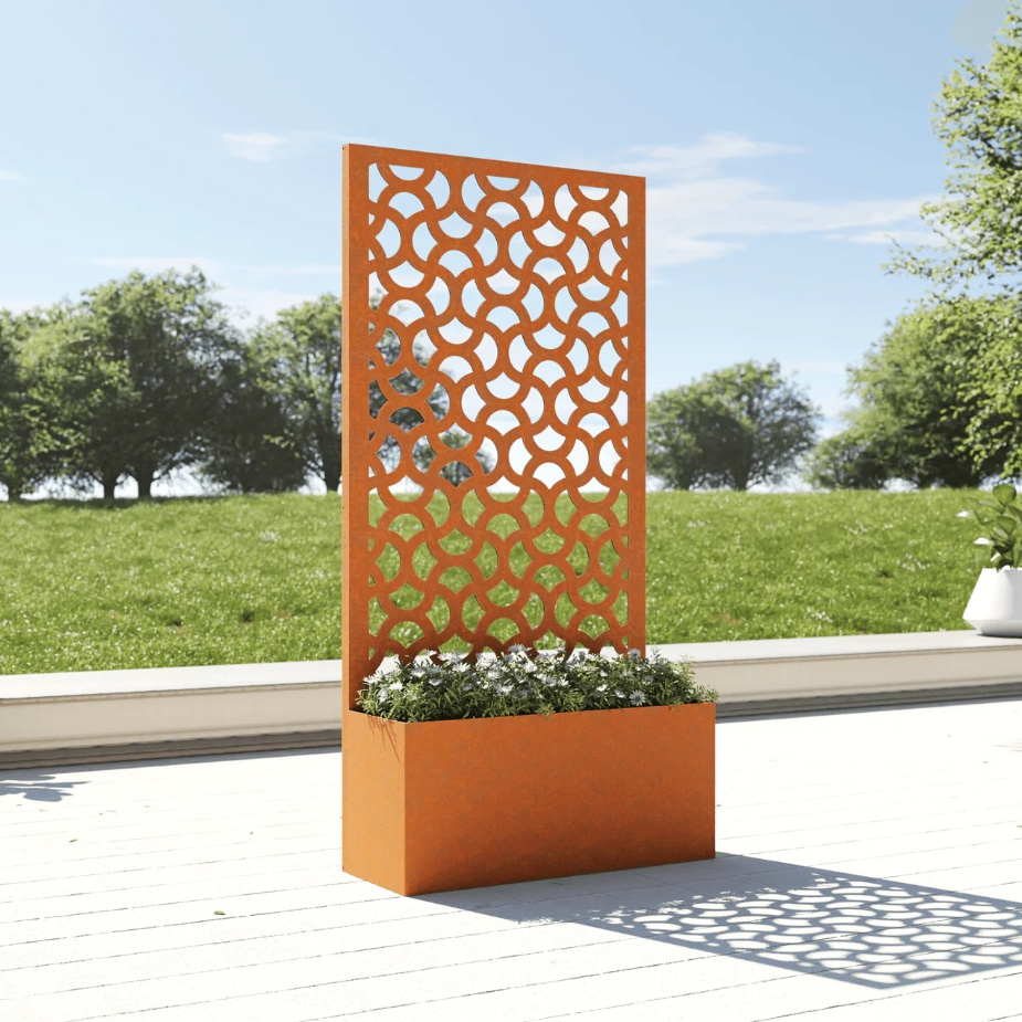 Corten steel garden screen decorative screen panel outdoor garden