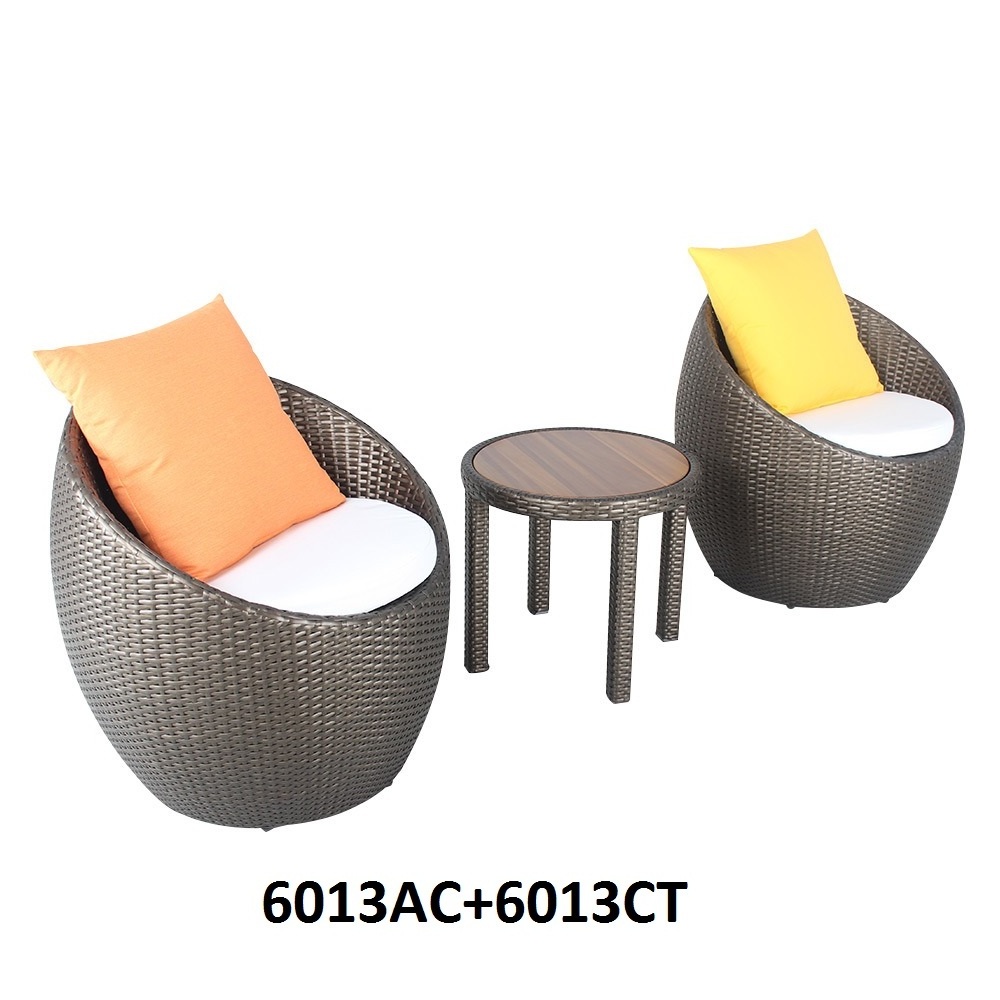 Foshan 3 Pieces Patio Outdoor Synthetic Rattan Bistro Set Wicker Balcony Coffee Table Chair Garden Furniture