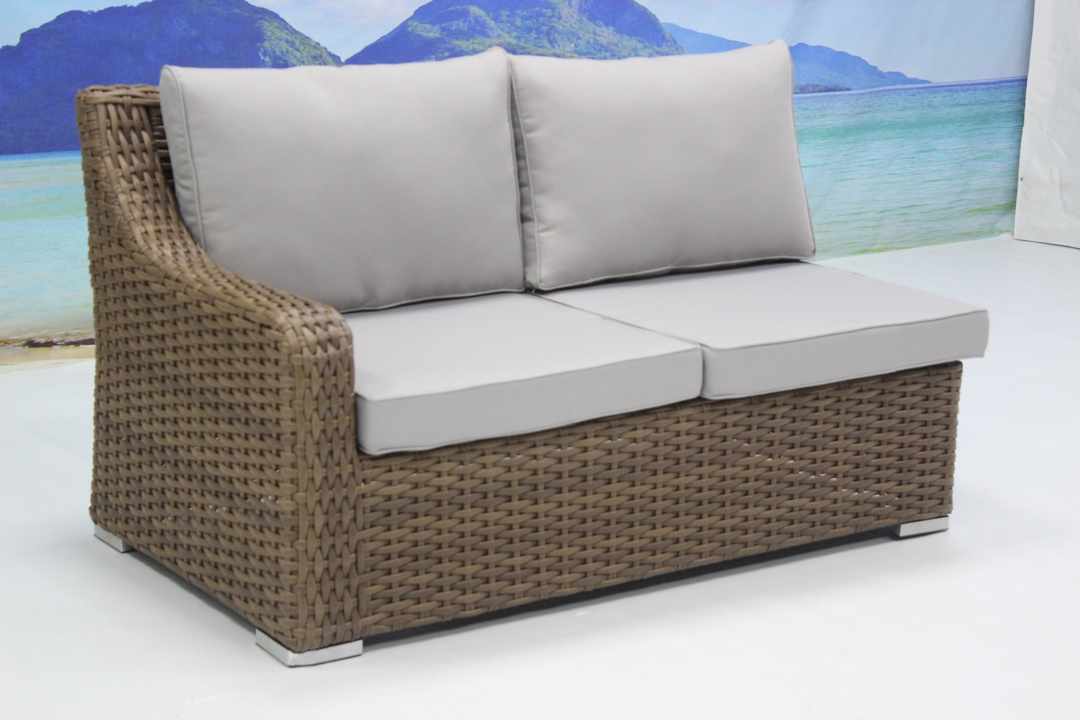 New Patio Garden Furniture Weatherproof Outdoor Sectional Rattan Corner Sofa Set