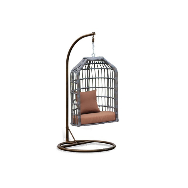 Latest outdoor patio furniture rattan bird cage shape handing swing chair