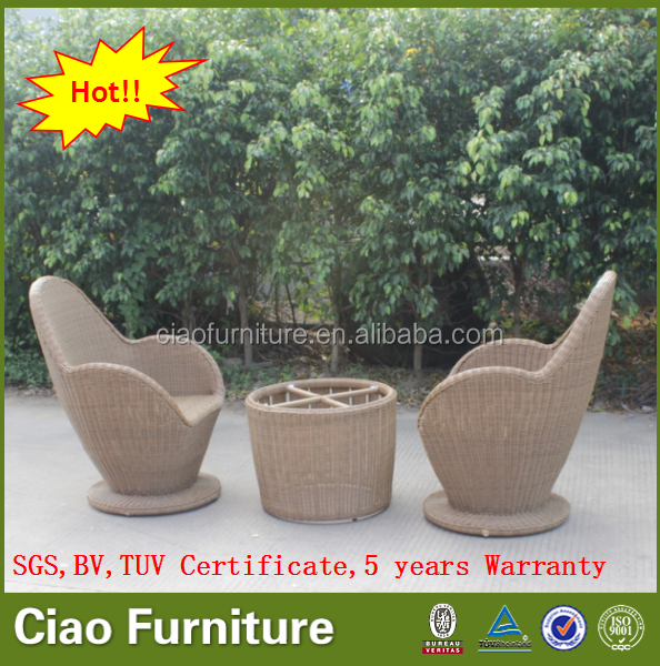 Contemporary 2 Seater Balcony Wicker Chair Set Patio Conversation Set