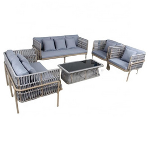 EXAMPLE- Fashion brown	Polyester rope outdoor Furniture with canopy Restaurant outdoor sofa hotel PL rope Combination sofa set