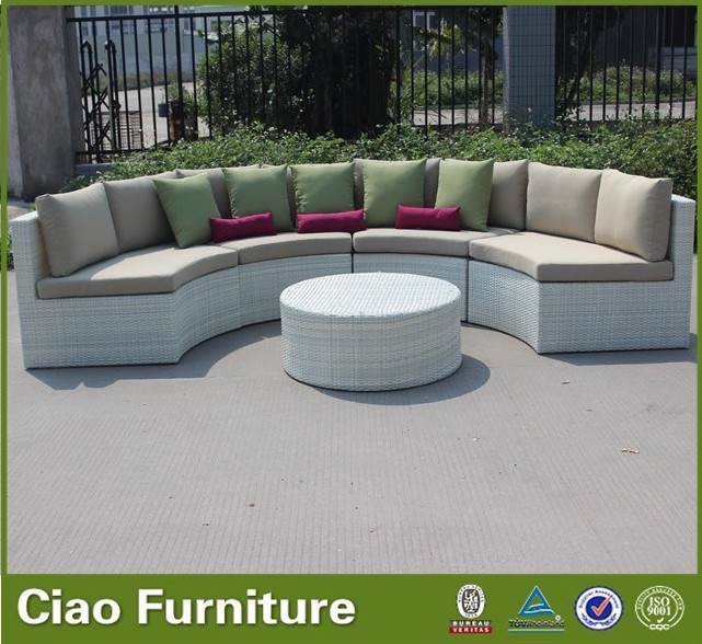 White nilkamal plastics rattan round sofa bed outdoor furniture