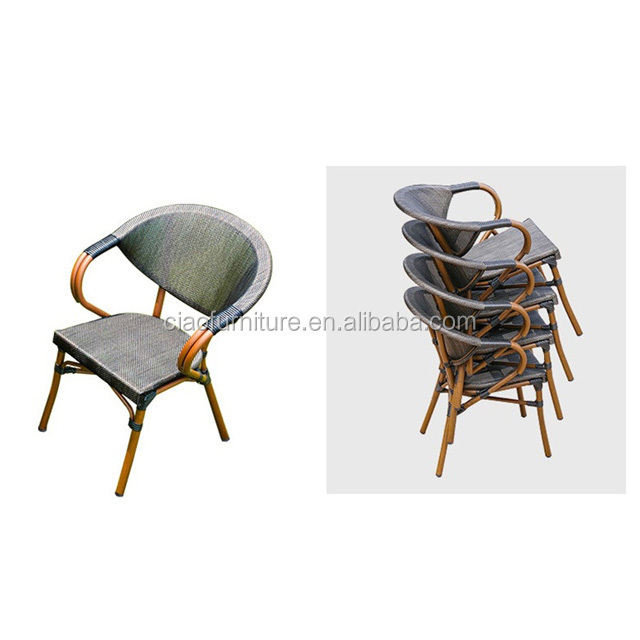 Special design garden aluminum frame bamboo chair with 4*4 Textil