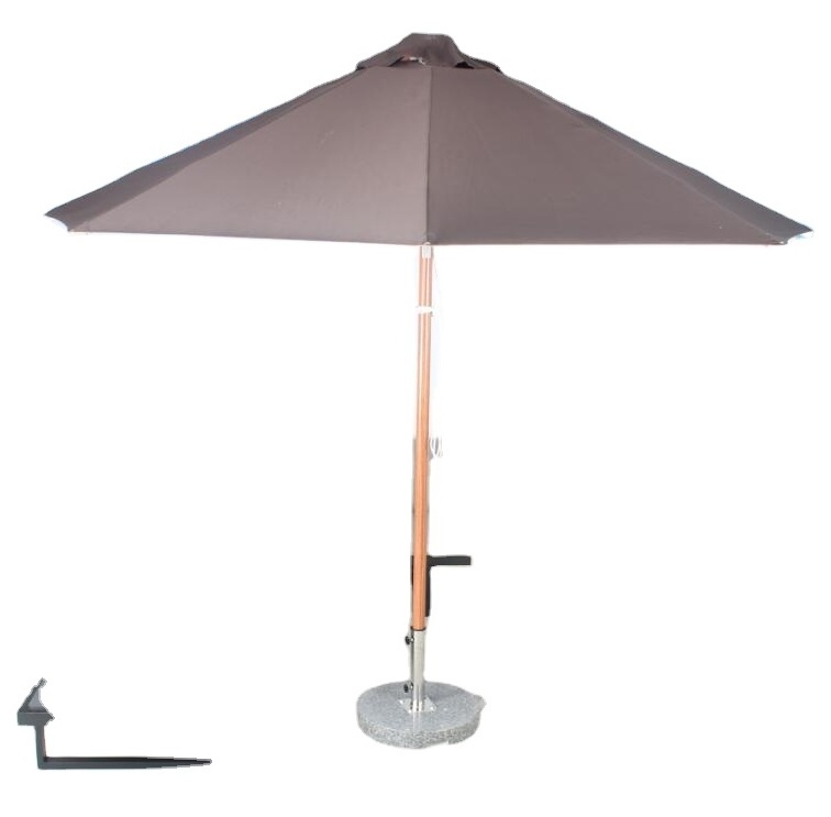 Luxury aluminum outdoor umbrella with 40kg marble base