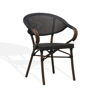 Wholesale outdoor coffee shop restaurant furniture french bistro teslin fabric dining chair