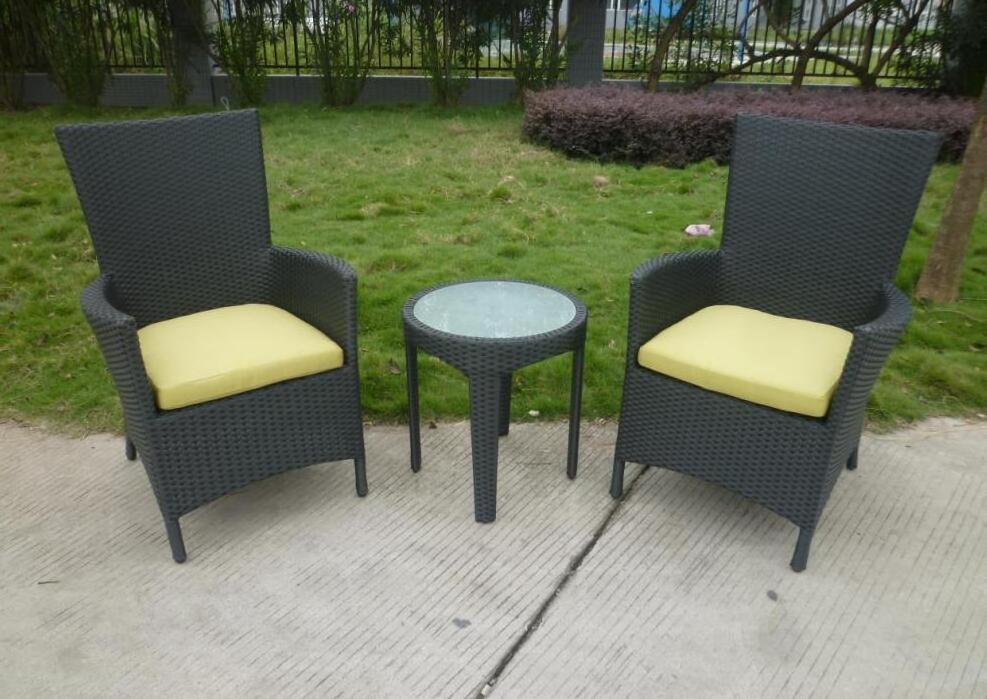 High Quality Balcony Outdoor Bistro Seating Set Furniture Garden PE Rattan 2 Chairs And Table