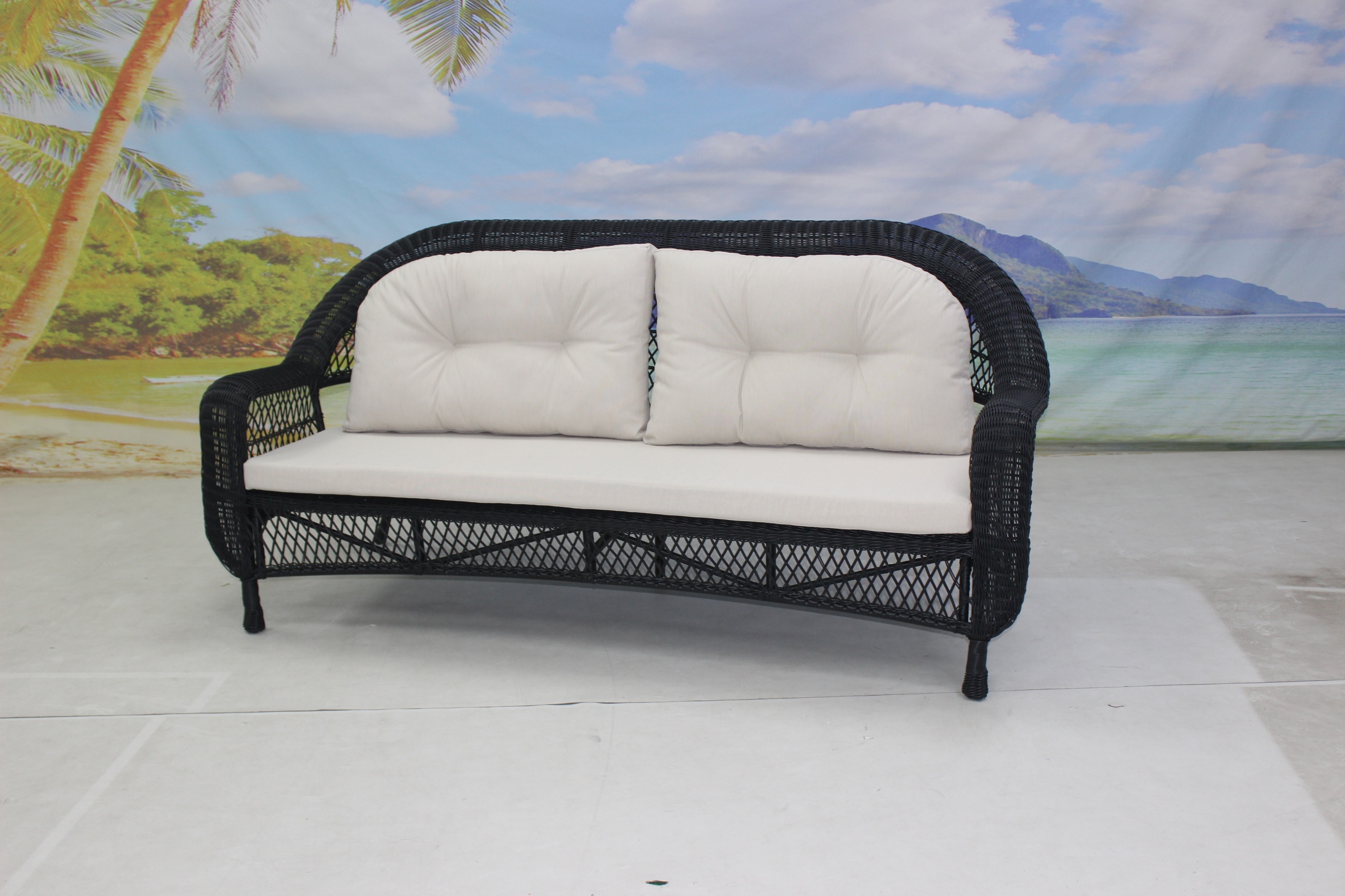 Foshan Classic Style Terrace Furniture Garden Balcony Outdoor 4 Pieces Synthetic Wicker Rattan Sofa