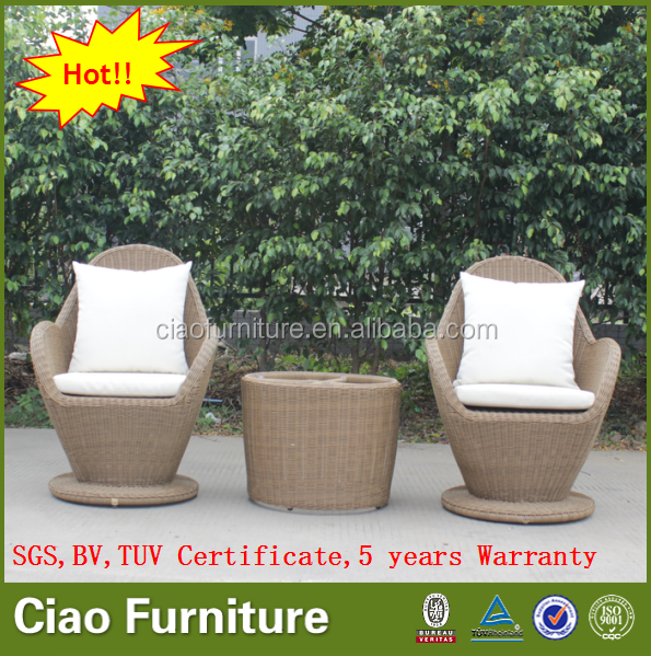 Contemporary 2 Seater Balcony Wicker Chair Set Patio Conversation Set