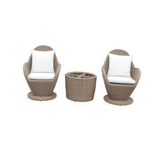 Contemporary 2 Seater Balcony Wicker Chair Set Patio Conversation Set