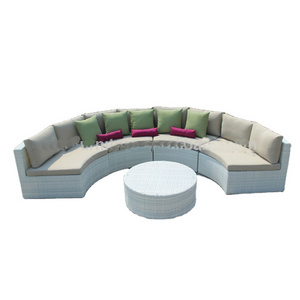 White nilkamal plastics rattan round sofa bed outdoor furniture