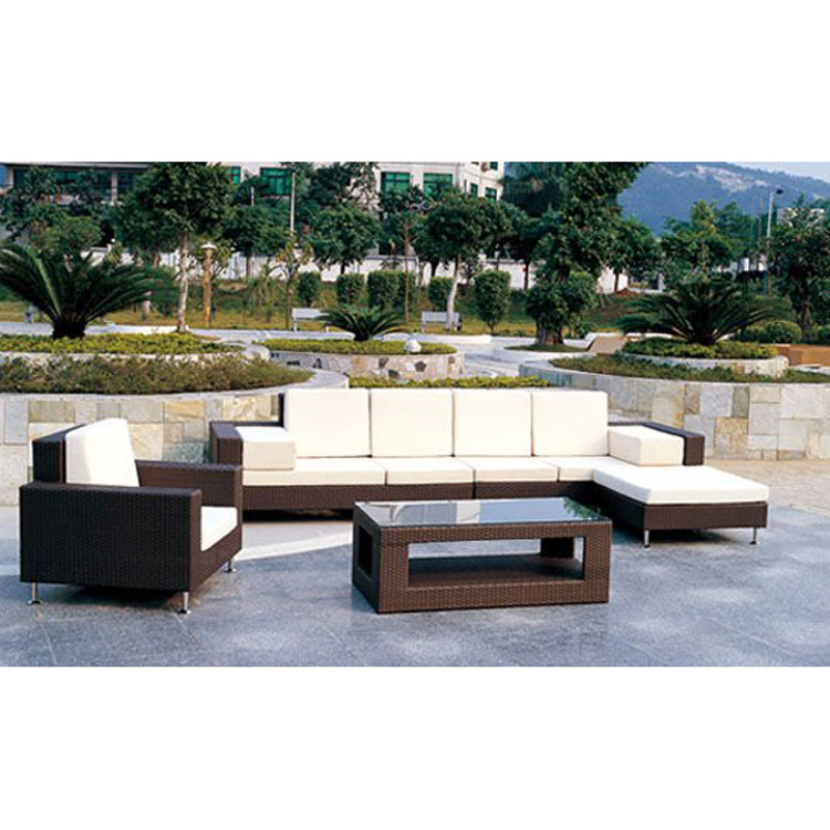 Outdoor Leisure garden furniture 7 seater rattan sectional sofa set