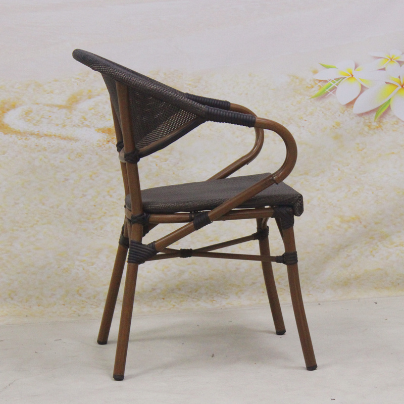 Wholesale outdoor coffee shop restaurant furniture french bistro teslin fabric dining chair