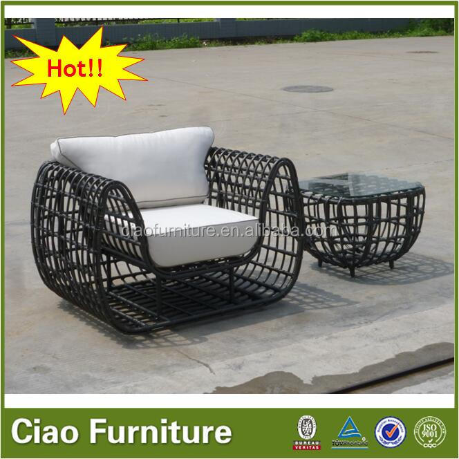 round sofa indoor USA style outdoor big sofa set  Luxury Garden Furniture Rattan Outdoor Sofa