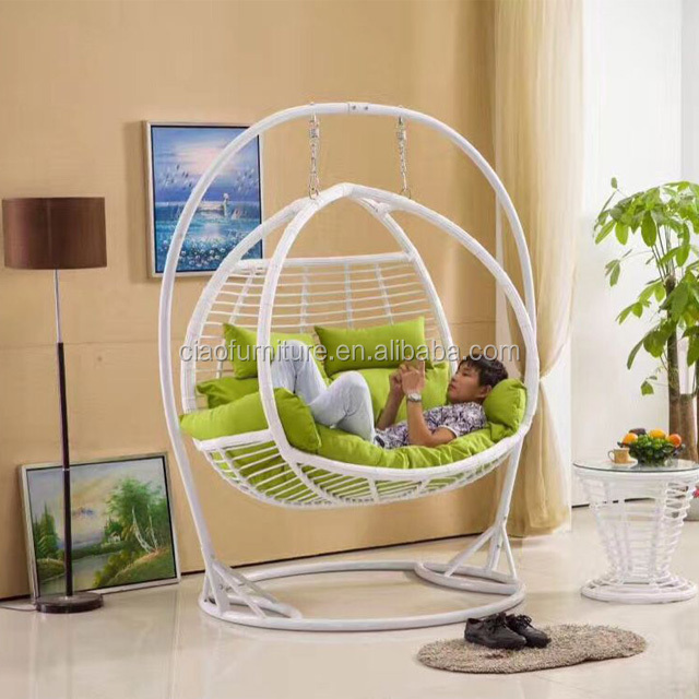 Iron frame indoor circle swing chair furniture