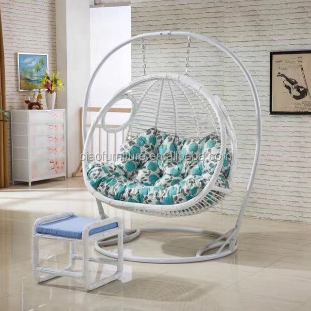 Iron frame indoor circle swing chair furniture