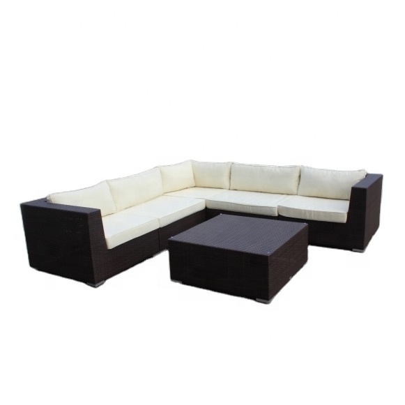 New design Hand weaving Rattan Furniture	with backrest taproom sofa set garden L sofa