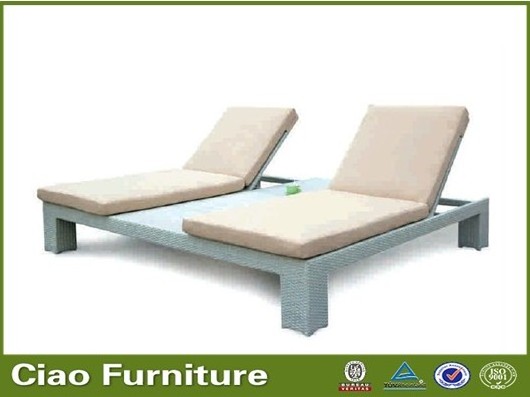 outdoor pool all weather rattan sun double lounge bed