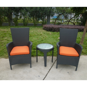 High Quality Balcony Outdoor Bistro Seating Set Furniture Garden PE Rattan 2 Chairs And Table