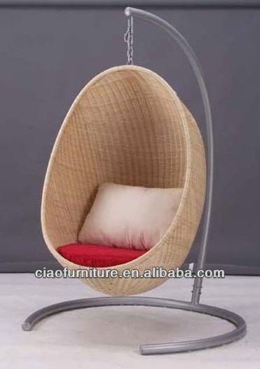 Rattan outdoor adult swing chair round hanging bed