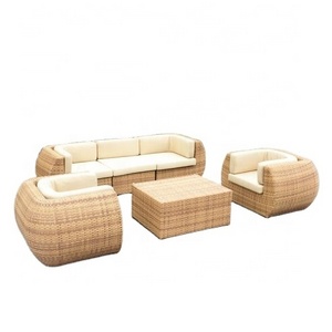 Resort hotel home cane wicker rattan sofa conversation sectional outdoor furniture garden rattan sofa (Ciao Furniture)