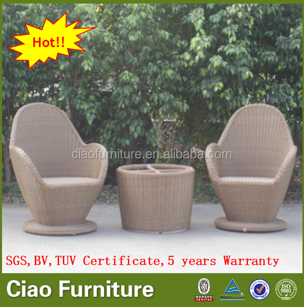 Contemporary 2 Seater Balcony Wicker Chair Set Patio Conversation Set