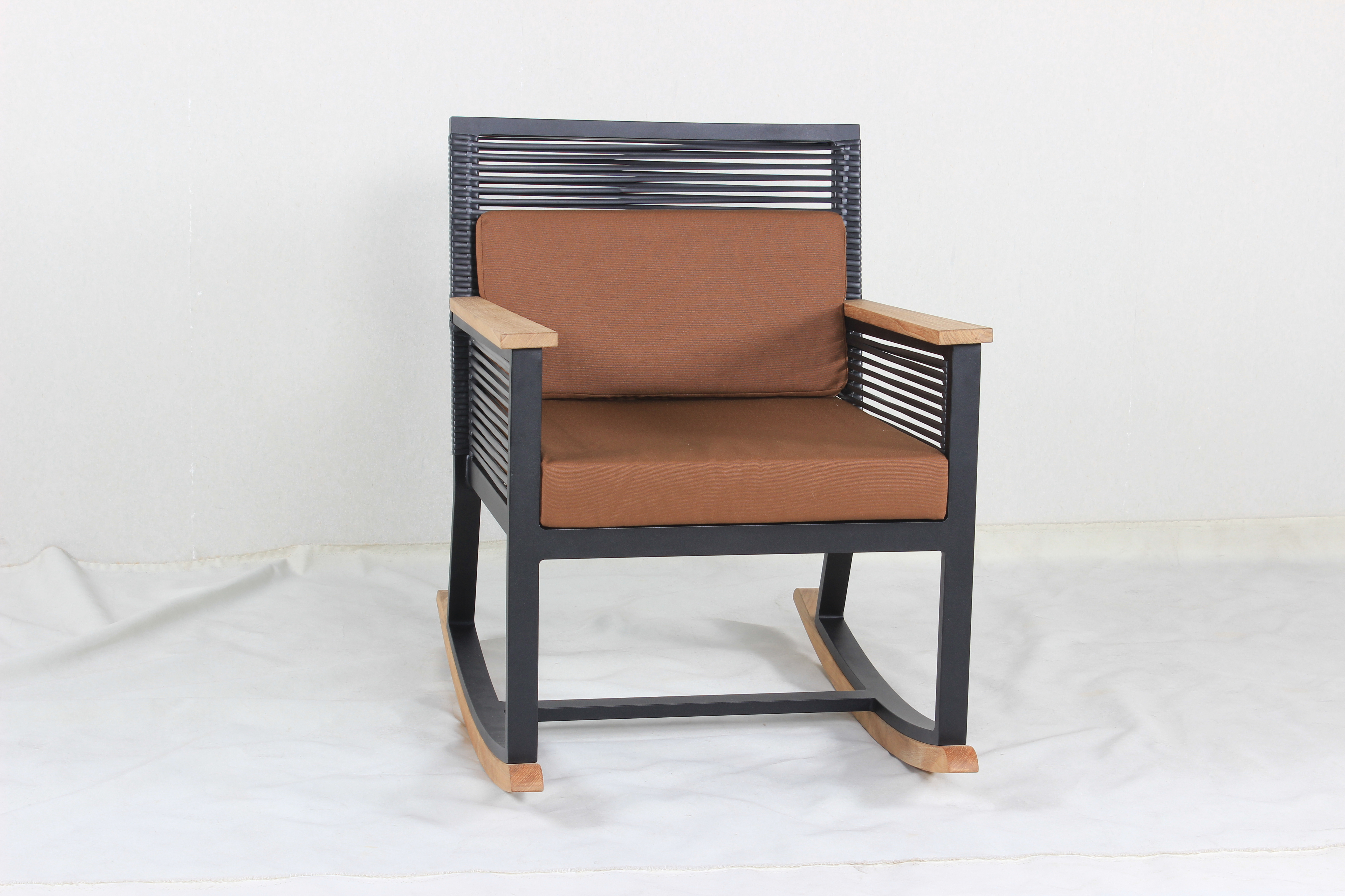 Leisure garden living room outdoor aluminium rattan rocking chair