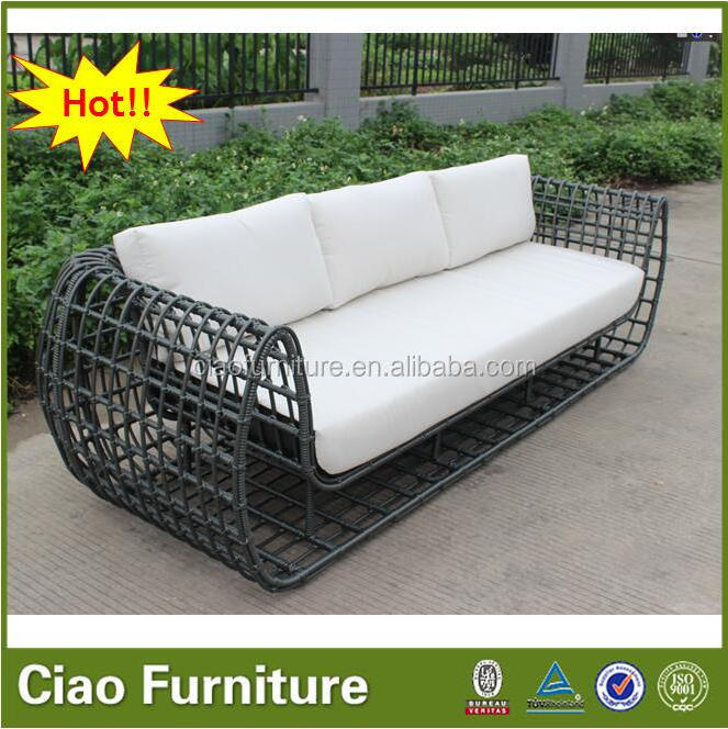 round sofa indoor USA style outdoor big sofa set  Luxury Garden Furniture Rattan Outdoor Sofa