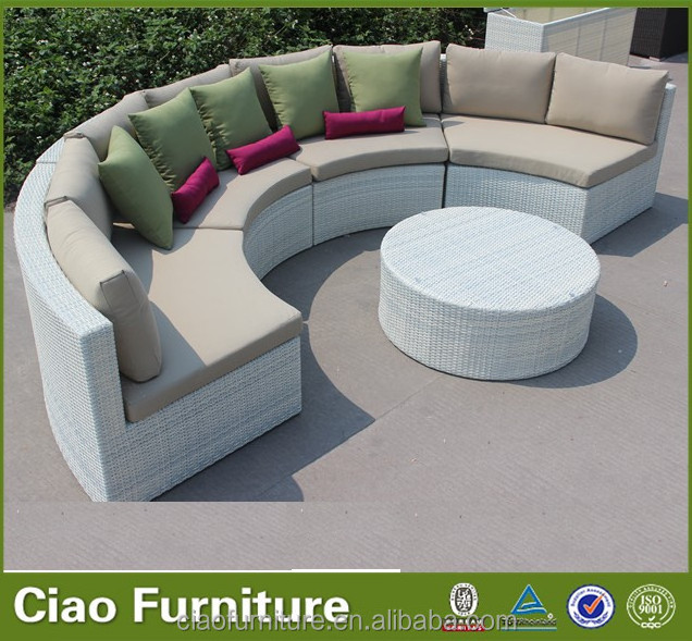 White nilkamal plastics rattan round sofa bed outdoor furniture