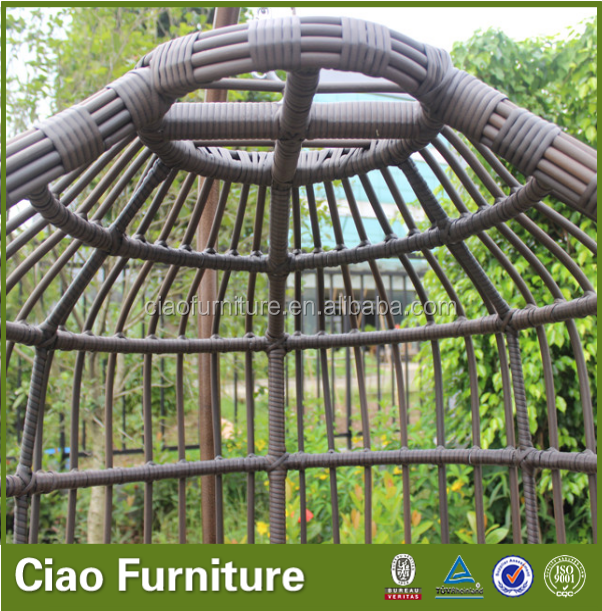 Latest outdoor patio furniture rattan bird cage shape handing swing chair