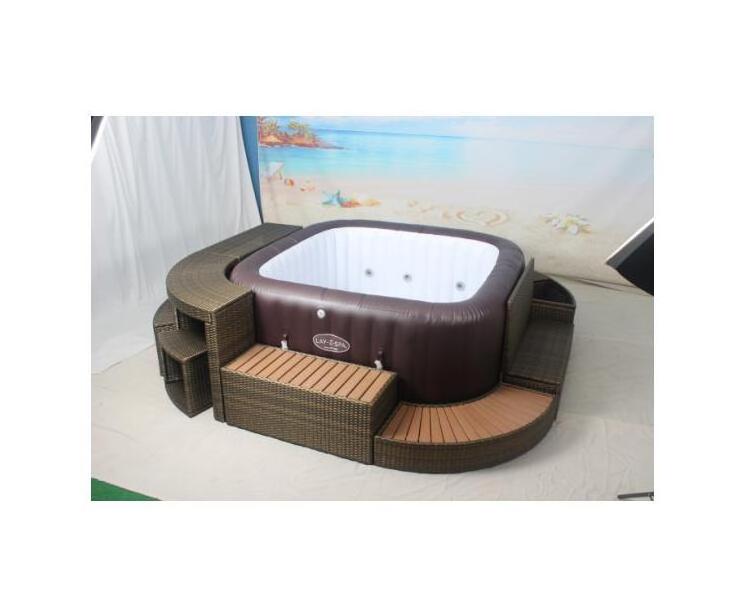 Kd Package Popular Wholesale Outdoor Garden Use Big Size Square SPA Rattan Furniture